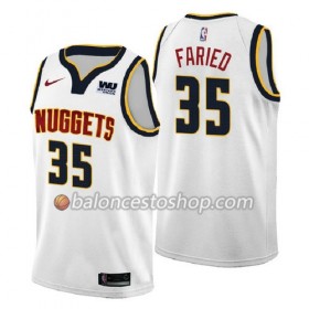 Camiseta Hombre NBA Denver Nuggets Kenneth Faried 35 2018-2019 Nike Blanco Swingman